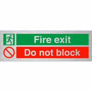 Brushed Aluminium Fire Exit Signs