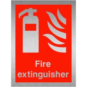 Brushed Aluminium Fire Equipment Signs